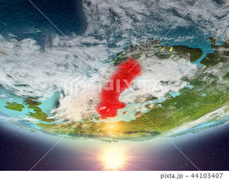 Sweden with sun 44103407