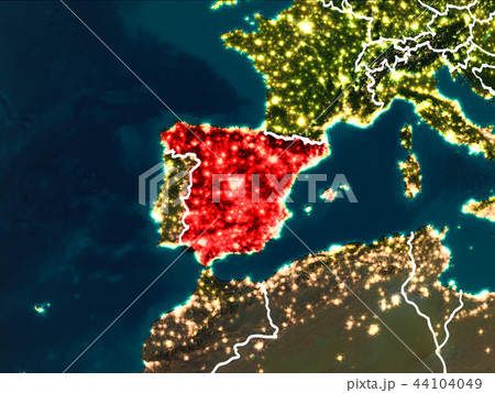 Map of Spain at night Map of Spain at night 44104049