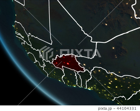 Satellite view of Burkina Faso at night 44104331