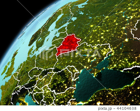 Evening view of Belarus on Earth Evening view of Belarus on Earth 44104638