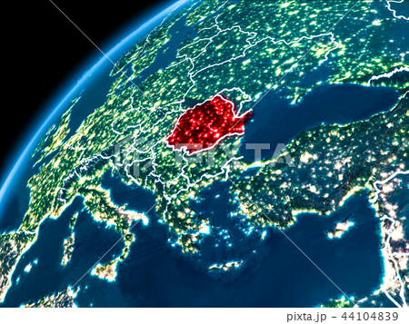 Map of Romania at night 44104839
