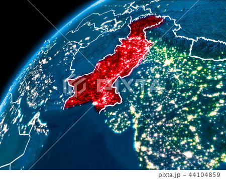 Map of Pakistan at night Map of Pakistan at night 44104859