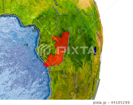 Congo on realistic globe 44105299