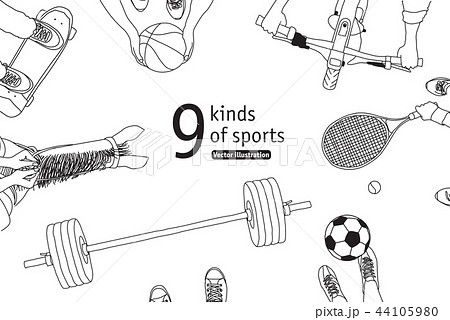 Different Sports And Athletes Set Top View のイラスト素材