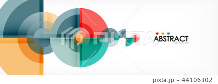 Abstract background - multicolored circles, trendy minimal geometric design Abstract background - multicolored circles, trendy minimal geometric design 44106302