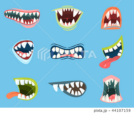 Dracula or monster, vampire cartoon mouth - Stock Illustration [44107159] -  PIXTA