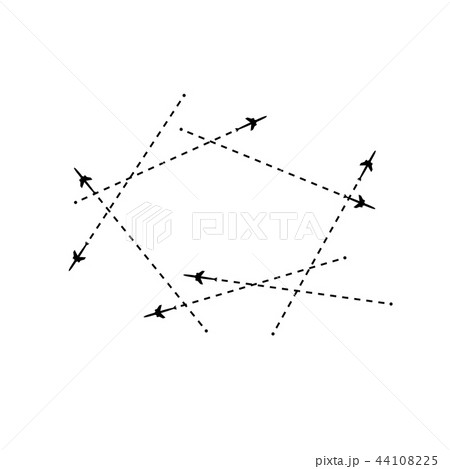 The airplane is in a dotted line. The airplane is in a dotted line. 44108225