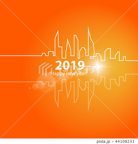 Happy new year 2019 with with an Abstract City. 44108231