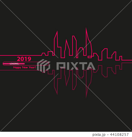 Happy new year 2019 with with an Abstract City. 44108257