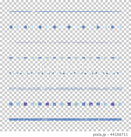 スタンプ風 ラインセット (青)のイラスト素材 44108711 - PIXTA
