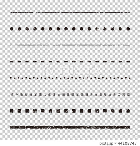 スタンプ風 ラインセット (黒) 44108745