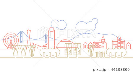 街並 線画 神戸のイラスト素材 44108800 Pixta