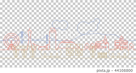 街並　線画　神戸 44108800