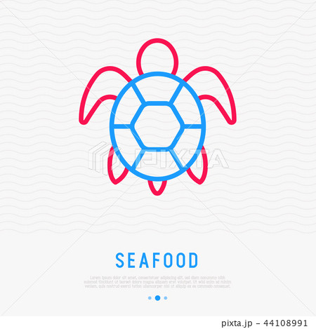 Turtle thin line icon. Modern vector illustration Turtle thin line icon. Modern vector illustration 44108991