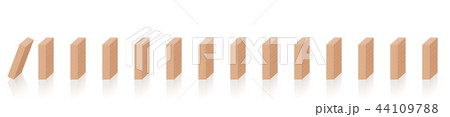Dominoes Falling Chain Reaction Wooden Pieces Dominoes Falling Chain Reaction Wooden Pieces 44109788