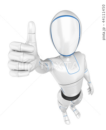 3D Humanoid robot with thumb up 44111450