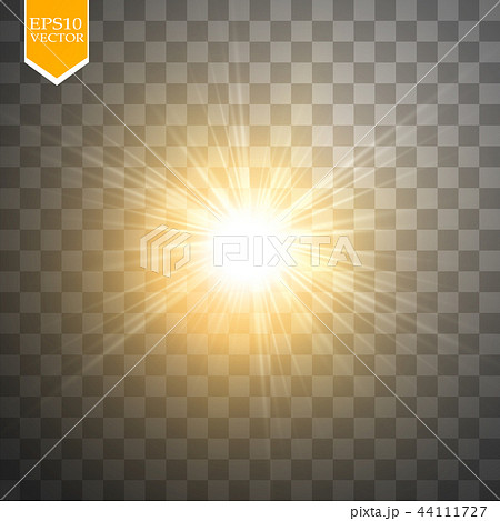 Glow light effect. Starburst with sparkles. 44111727