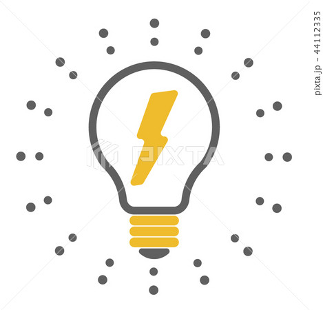Vector light bulb outline icons with dots around 44112335