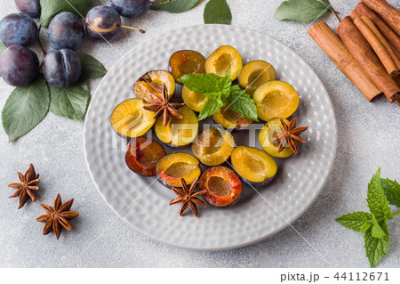 Fresh berries plums in the context of cooking Fresh berries plums in the context of cooking 44112671
