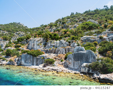 Ruins of Sunken city on Kekova, Turkey. 44115287