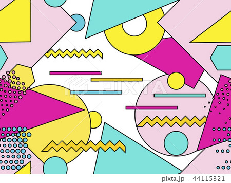 Memphis seamless pattern. Geometric objects 44115321