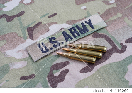 US ARMY branch tape and 5.56 mm rounds on uniform US ARMY branch tape and 5.56 mm rounds on uniform 44116060