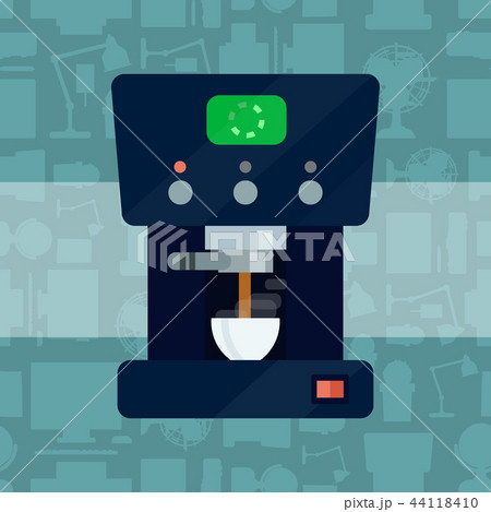 Vector coffee expresso maker machine caffeine modern drink kitchen appliance breakfast drink 44118410