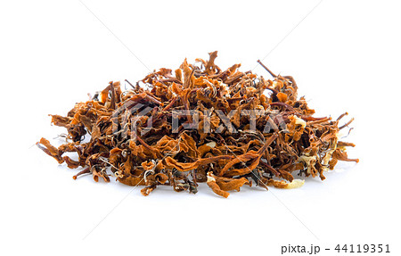 dry coffee flower tea on white background dry coffee flower tea on white background 44119351