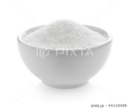 monosodium glutamate in bowl on white background monosodium glutamate in bowl on white background 44119499