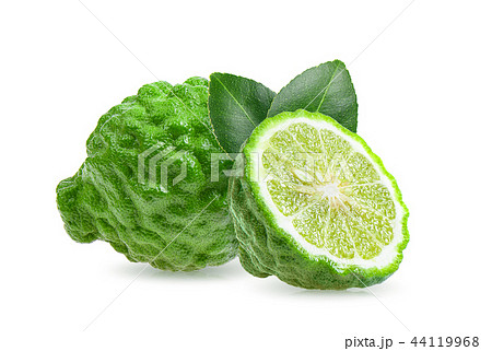 Fresh Bergamot fruit with leaf isolated Fresh Bergamot fruit with leaf isolated 44119968