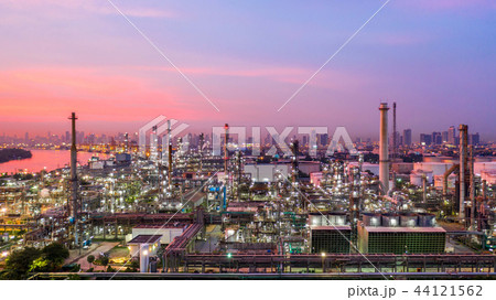 Aerial view petrochemical industrial oil refinery. Aerial view petrochemical industrial oil refinery. 44121562