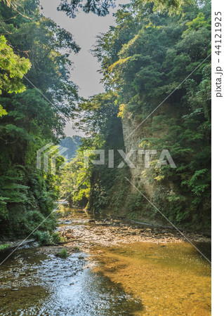 夏の養老渓谷の弘文洞跡の風景 44121925