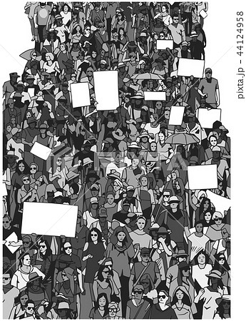 Protest demonstration crowd vector illustration Protest demonstration crowd vector illustration 44124958