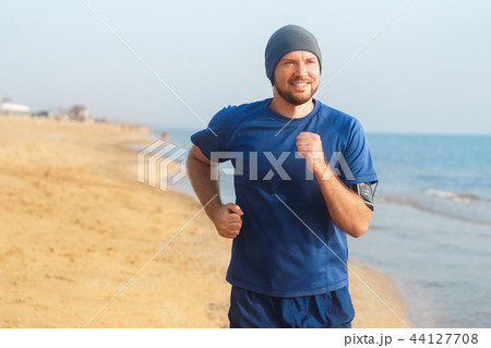 portrait of running man portrait of running man 44127708