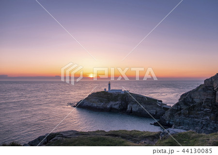 Sunset at south stack lighthouse on Anglesey in Wales Sunset at south stack lighthouse on Anglesey in Wales 44130085