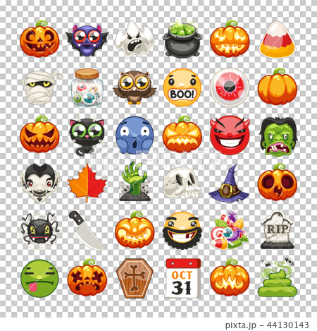 Halloween Emojis Set Flat Vector 44130143