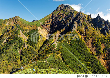 ツルネ付近から見る八ヶ岳連峰 赤岳の写真素材