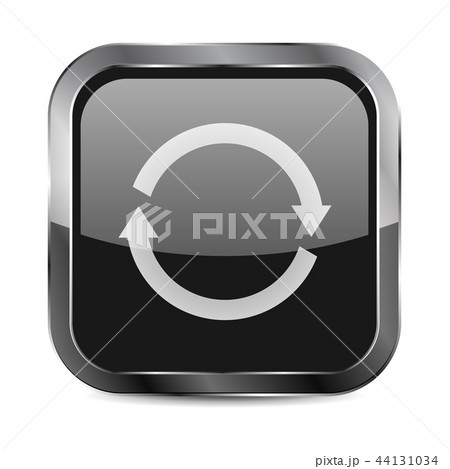 Refresh button. 3d black square icon 44131034