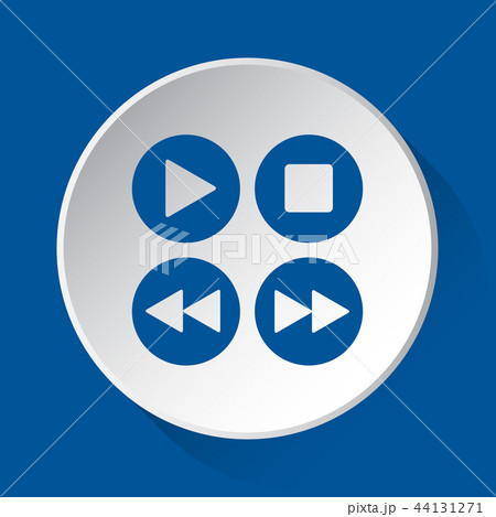 music control buttons - blue icon on white button music control buttons - blue icon on white button 44131271