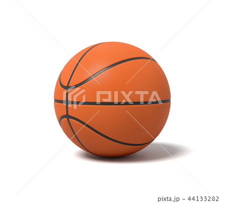 3d rendering of an orange basketball with black stripes standing on a white background. 3d rendering of an orange basketball with black stripes standing on a white background. 44133282