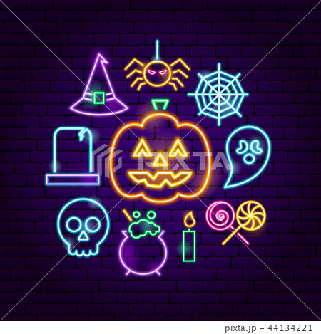 Halloween Neon Conceptのイラスト素材