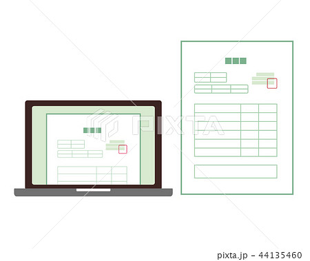 ノートパソコン　パソコン　納品書　請求書　見積書　書類 44135460