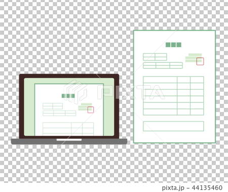 ノートパソコン　パソコン　納品書　請求書　見積書　書類 44135460