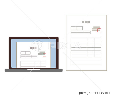 ノートパソコン　パソコン　納品書　請求書　見積書　書類 44135461