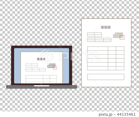 ノートパソコン　パソコン　納品書　請求書　見積書　書類 44135461