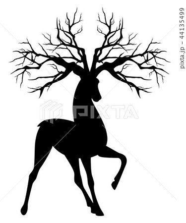 deer stag with tree antlers vector design 44135499