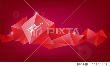 Vector astract 3d geometric shape isolated. Faceted, crystal, origami triangles background. Use for 44136771
