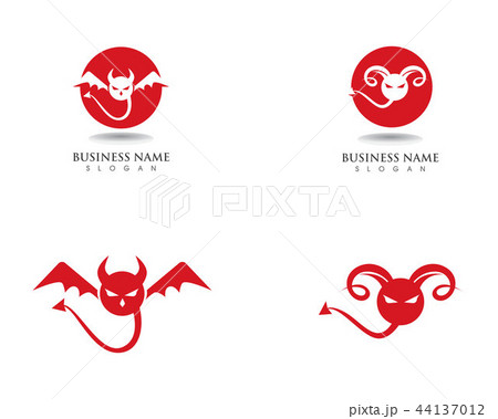 Devil logo red vector icon templateのイラスト素材 [44137012] - PIXTA