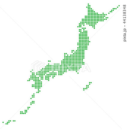 ドット 日本列島 ベクター素材 ドット 日本列島 ベクター素材 44138348