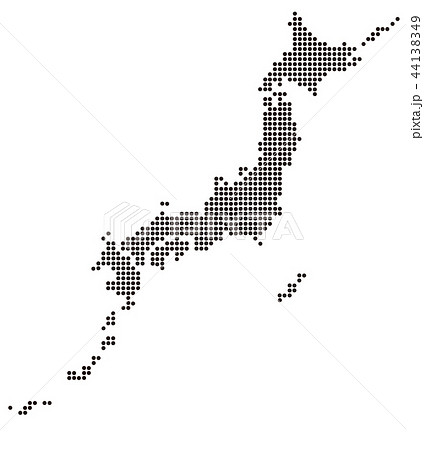 日本地図 ドット マップ 日本列島 日本地図 ドット マップ 日本列島 44138349